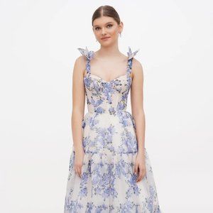 Milla Hydrangea Tender floral maxi tie-strap dress